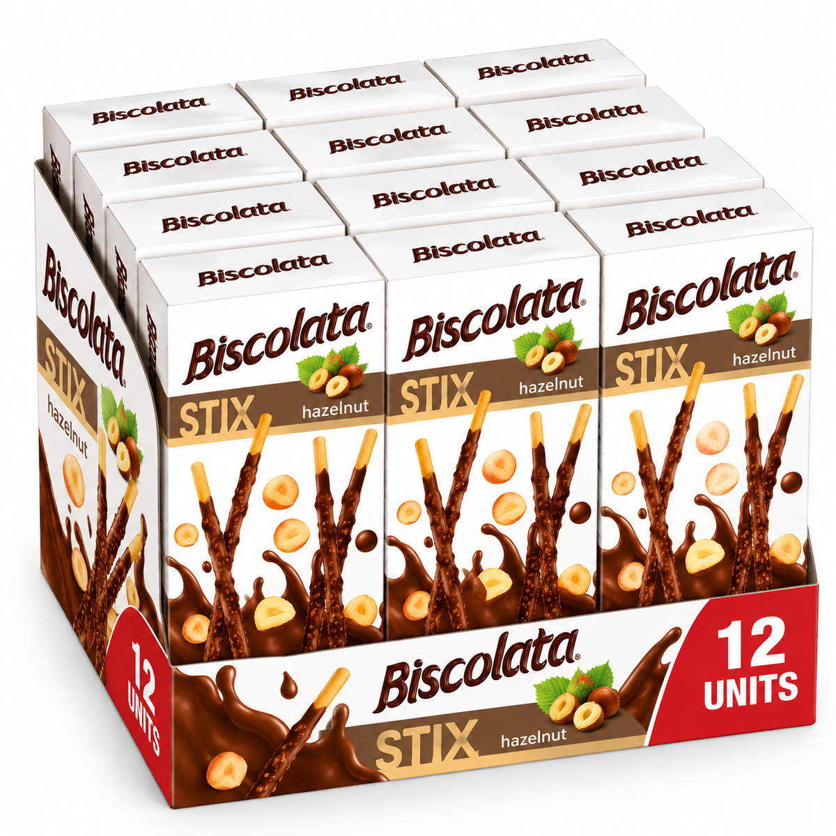 Biscolata Stix Hazelnut 32g – Box of 12