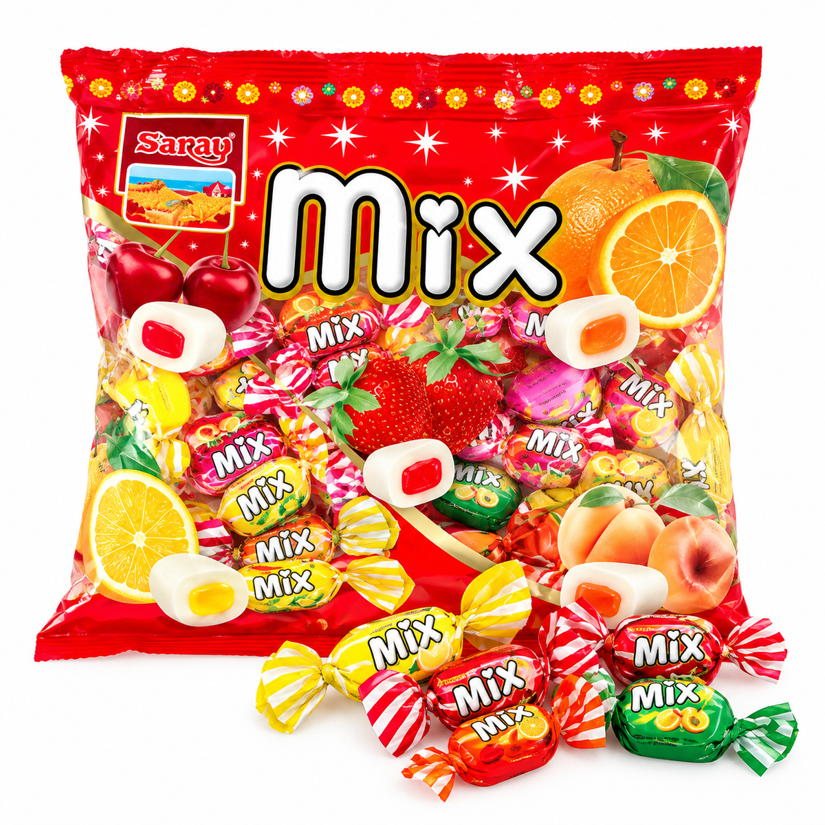 Saray Mix Soft Candy with Fruit Filling 250g