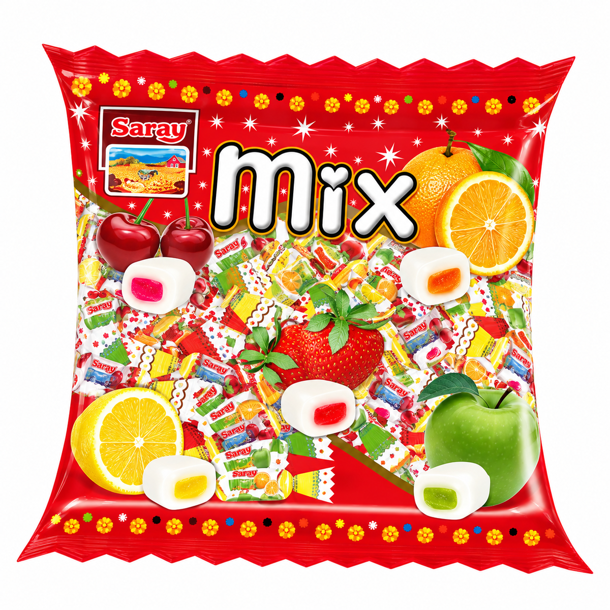 Saray Mix Soft Candy with Fruit Filling 250g